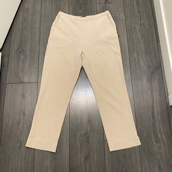 Eileen Fisher Beige Bi-Stretch Straight Leg Pants Size 8 - Picture 1 of 10